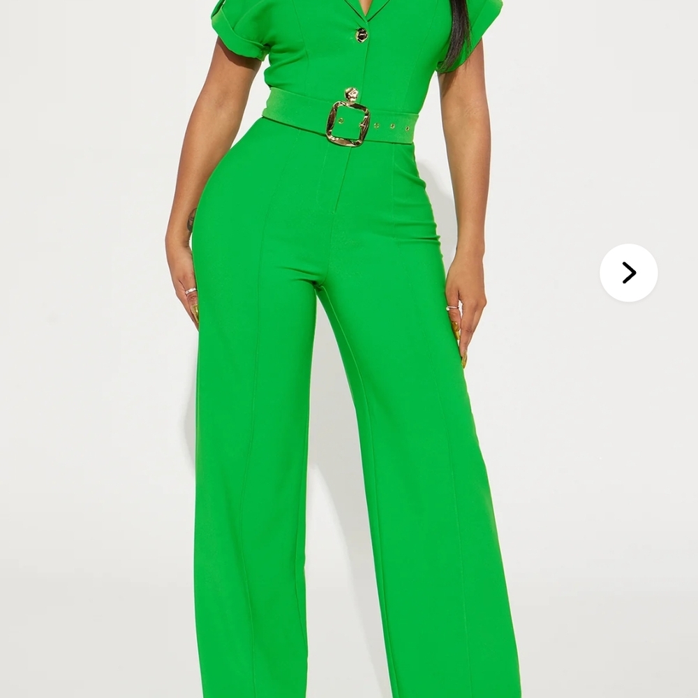Green Belted Jumpsuit